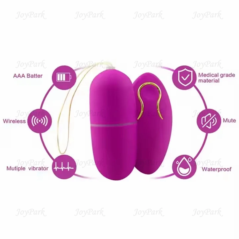JoyPark Tragbarer, kabelloser und leistungsstarker Mini-Vibrator mit Fernbedienung – Liebes-Ei für Frauen_voghion.com