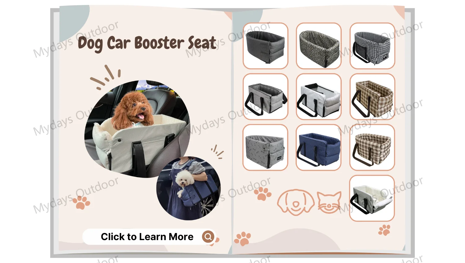 Customize Pet Backseat Cover Waterproof Portable Travel Small Dog Car