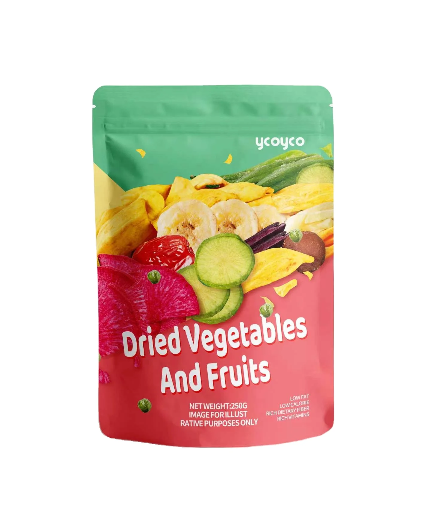 Ycoyco Sweet Crispy Freeze Dried Fruits & Vegetables Chips Healthy Kids Snacks Gift Pack