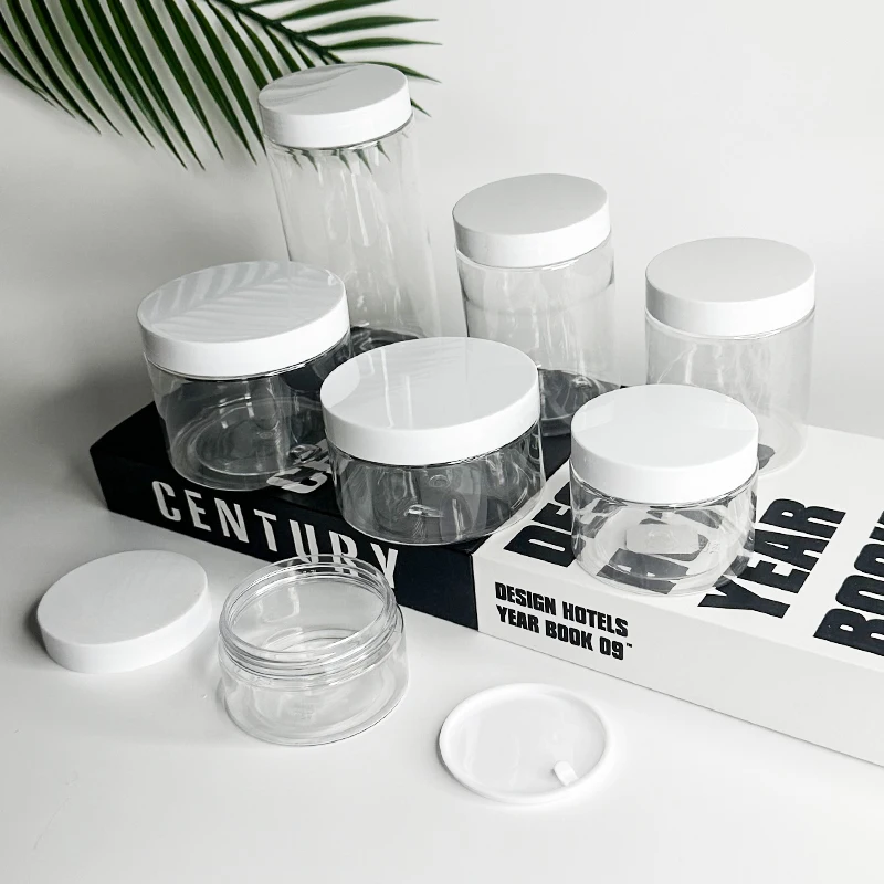 8oz Clear Plastic Luxury Cosmetic Body Scrub Containers Body Butter