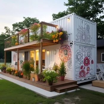 Fashion Detachable Container Shop Tiny Home Outdoor Container House Double-Layer Food Prefabricated Container Shop