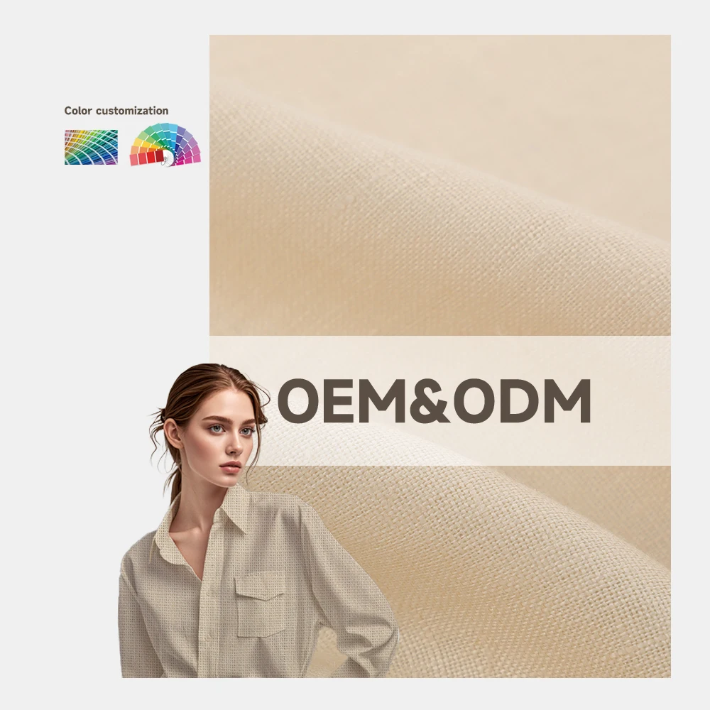 High Quality Custom Chinese Pure Linen Cloth Solid Color Plain Woven Durable Comfortable Eco-friendly Boys' Shirts Dresses linen fabric