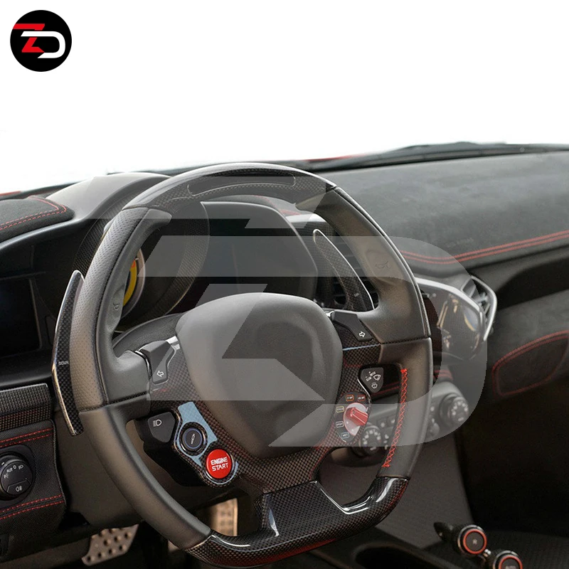 a secco in fibra di carbonio paddle shift gear surround ac cover centrale  console kit cruscotto copertura per 458 ferrari italia spider