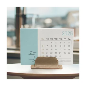Small Batch Custom PU Leather Stand Calendar Business Gift logo Printing Inspiration Diary Desktop Weekly Planner Desk Calendars