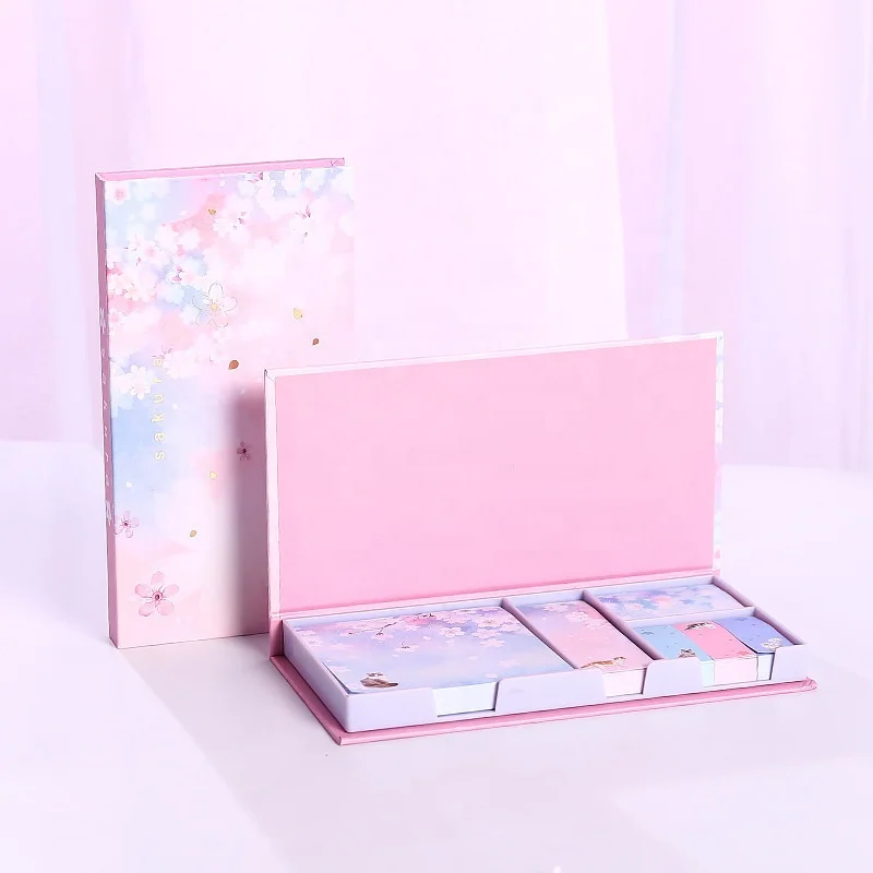 wholesale korean school stationery supplies post sticky notes custom colorful boxed sticky notes memo pads