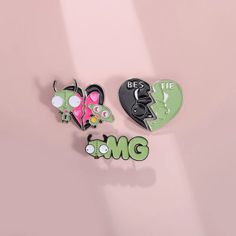 American Anime Invader ZIM Enamel Brooch - Gift Idea