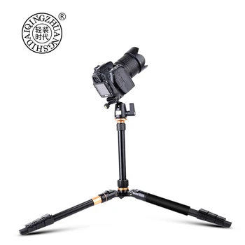 QZSD-Q555  Height 55 Inch Photographic Stand Mini Aluminum Camera Folded Tripod Mount Digital and  Phone Stand Portable Tripod detail image