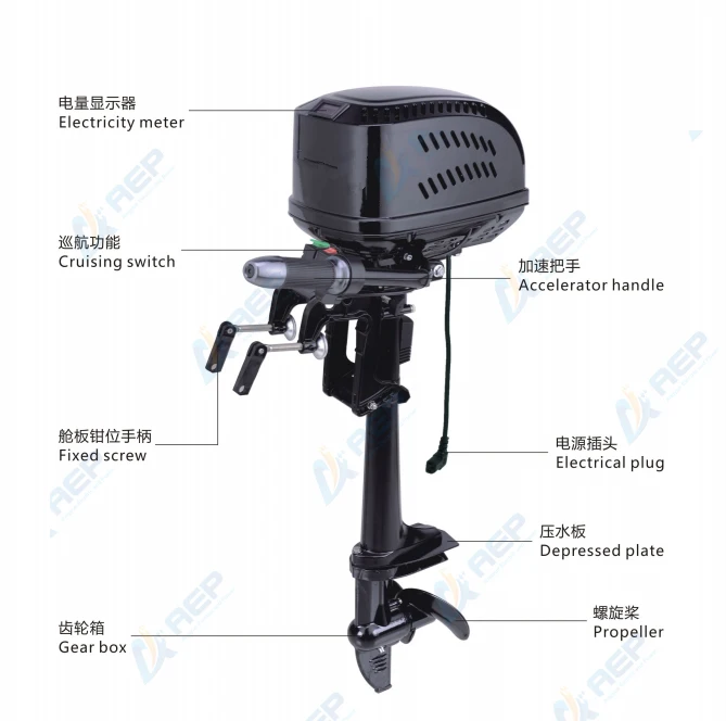 4hp Electric Trolling Motor Engine 48v 1000w Outboard Motor For Fishing