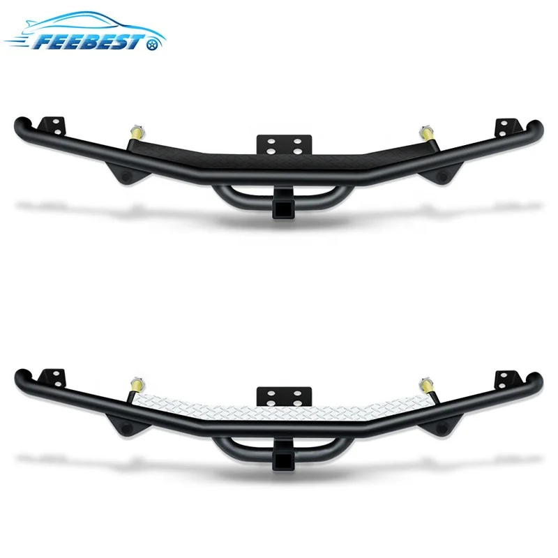 Feebest Front Bumper with Round and Rectangle LED Lights for Range Rover Defender 90 110 Body Kit Parts