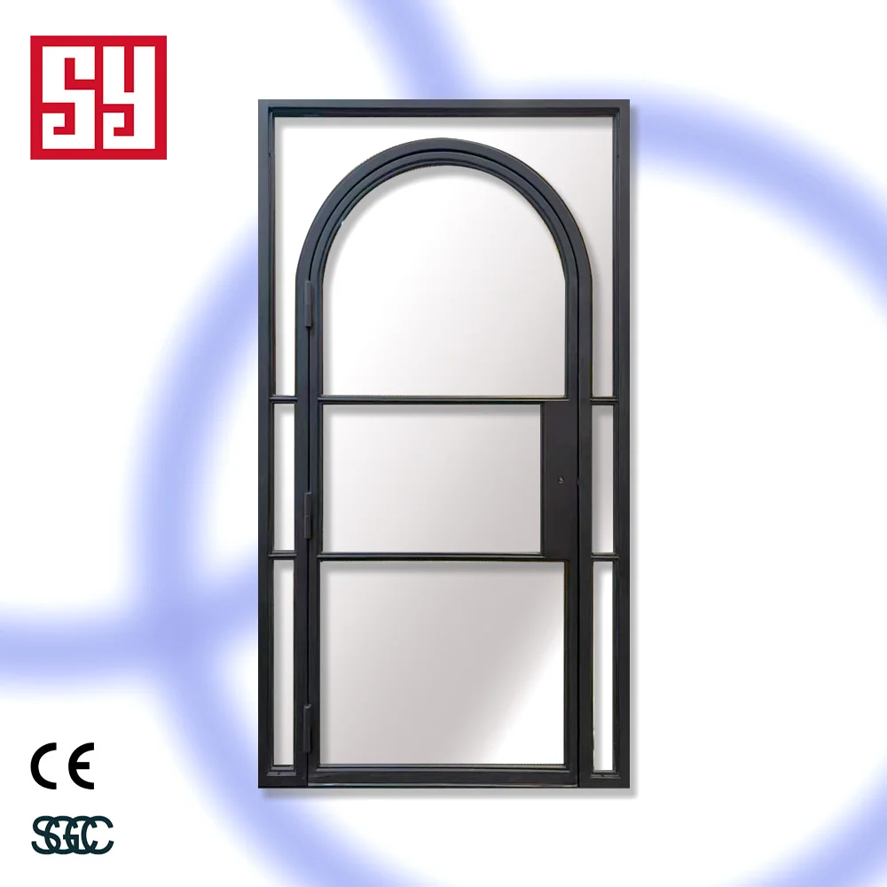 Modern French Design Durable Clear Glass Wrought Iron Door for Bedroom Apartment Hall Villa Exterior Easy Installation
