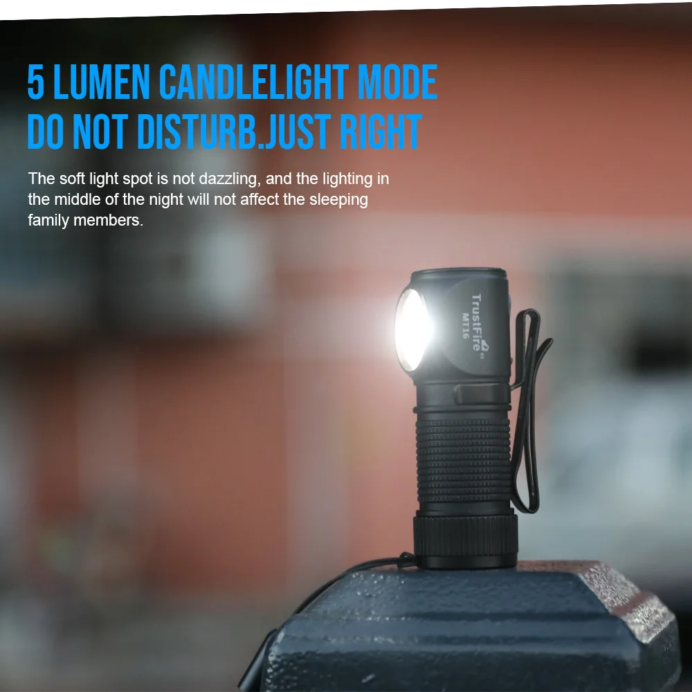 TrustFire MT16 EDC Flashlight Magnetic 1000LM LED Headlamps 18350 Type C Rechargeable MINI Keychain Torch Flashlights
