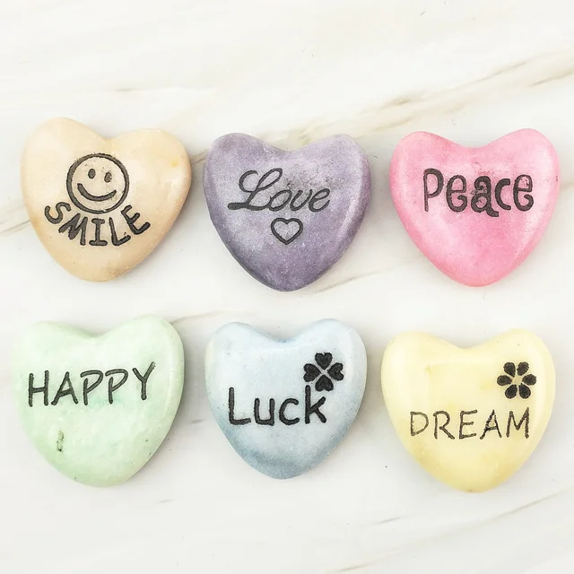 Wholesale Personalized Attractive Price Marble Heart Stone With Engraving Pocket Stone Decoration Cheap Gifts