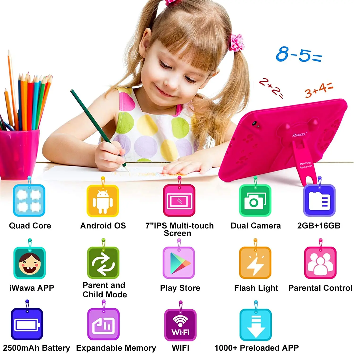 
2020 Самый дешевый планшетный ПК q88 7 Pulgadas 7 дюймов дети Android защита глаз HD экран родительский контроль планшеты без двойной Sim 