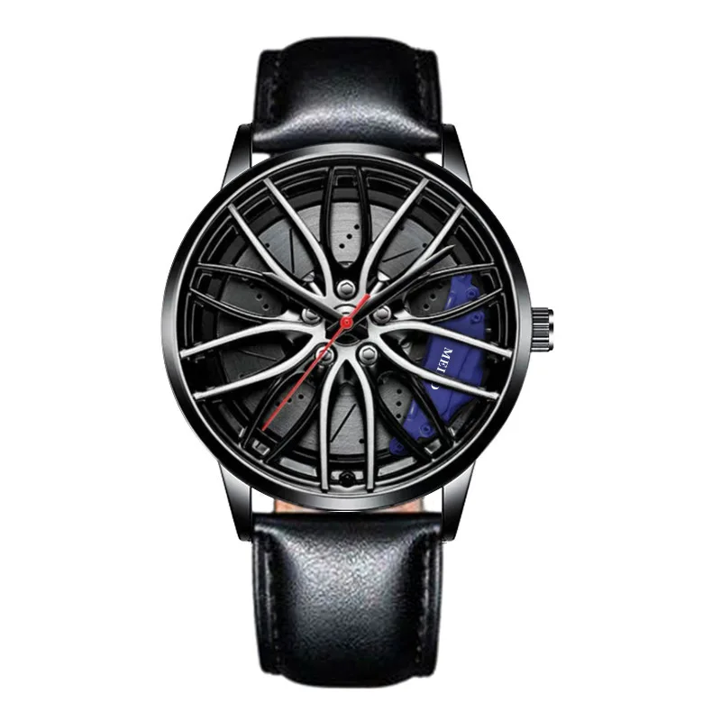 Retail Drop Shipping Custom logo Dial Unique Design Sports Fashion Waterproof Male Relogio Outdoor Car Rim Watch