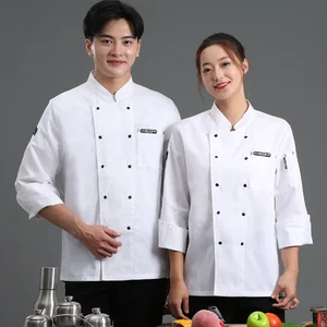 High-End Classic Short Long Sleeve Workwear for Men Women Twill Fabric Chef Uniforms for Restaurant Hotel Cooking Accessories