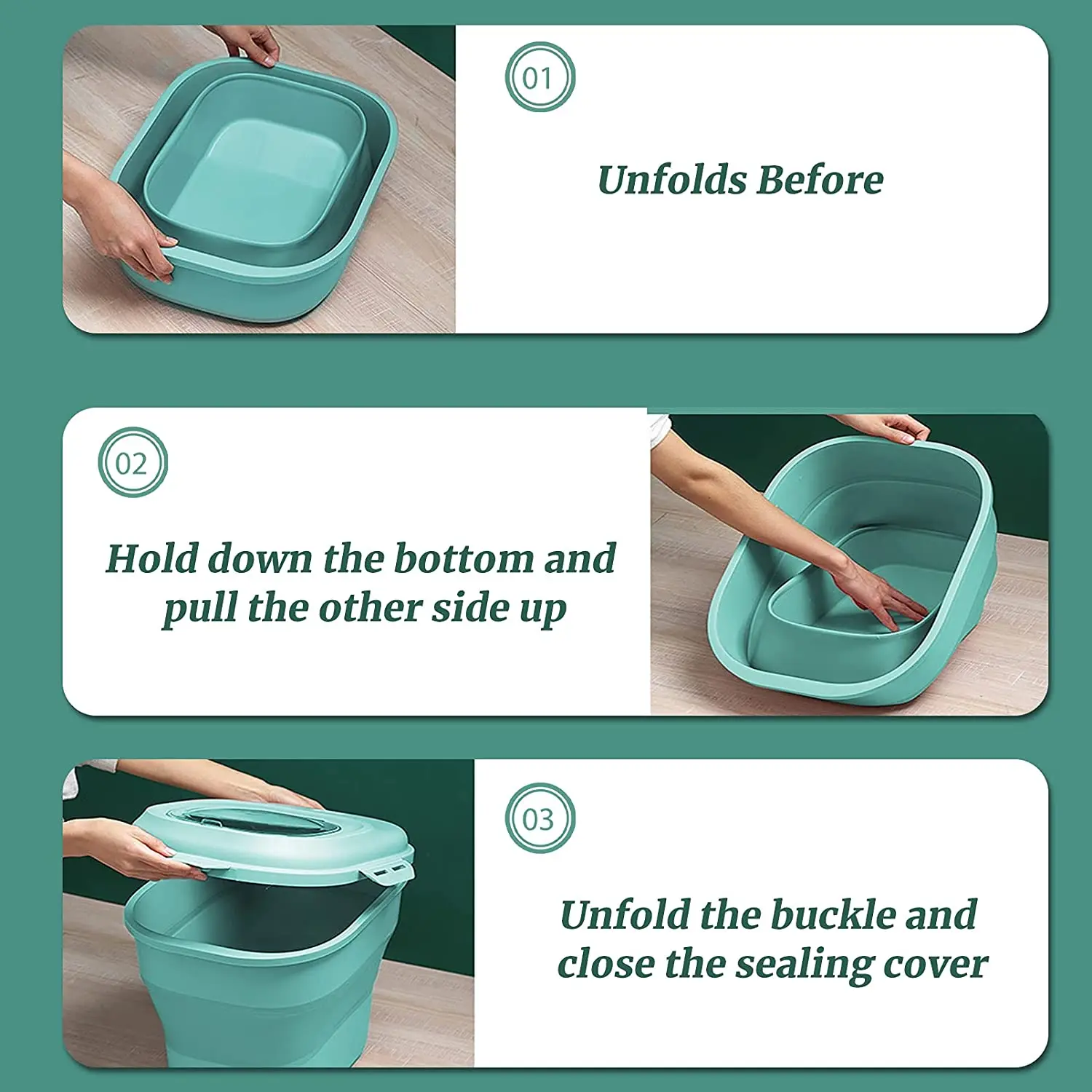 Rice Food Storage Containers Collapsible 20 To 50 Lbs Dispenser Bin ...