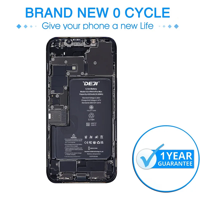 DEJI A2893 Replacement Battery for iPhone 14 Pro Max - Reliable Li