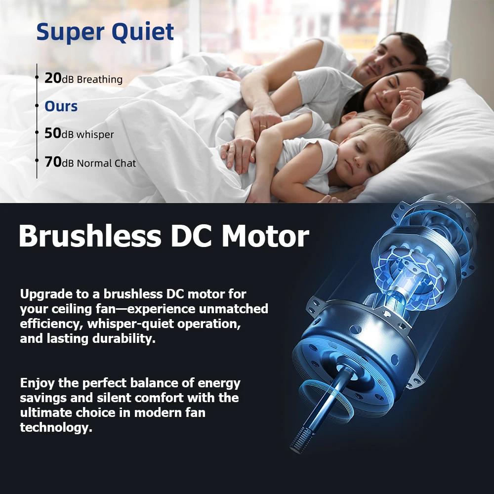 American Retro Restaurant Living Room Ceiling Fan Frequency Conversion Silent Remote Control Ceiling Fan