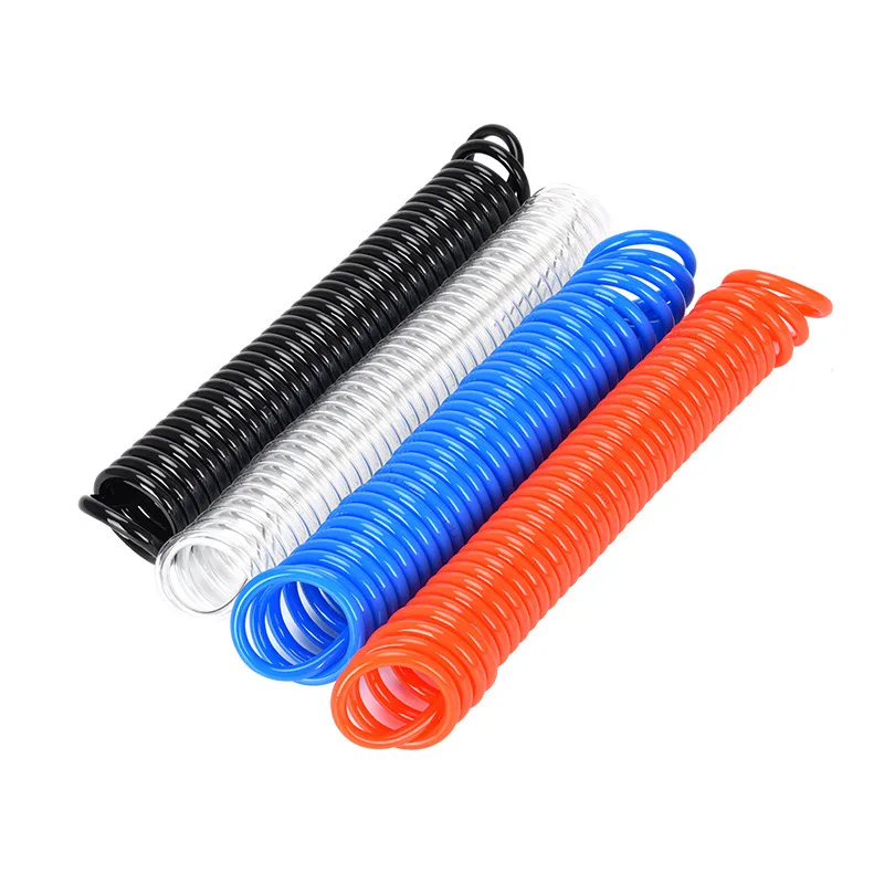 PU Spring Tube air Hose air Compressor with Quick Connector 6/8/10mm High-pressure Expandable Spiral Tube for air Pumps