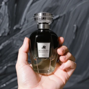 Wholesale Gradient Black Glass Perfume Bottle 50ml 100ml Flacone Profumo Empty Glass Perfume Bottles Spray with Silver Cap