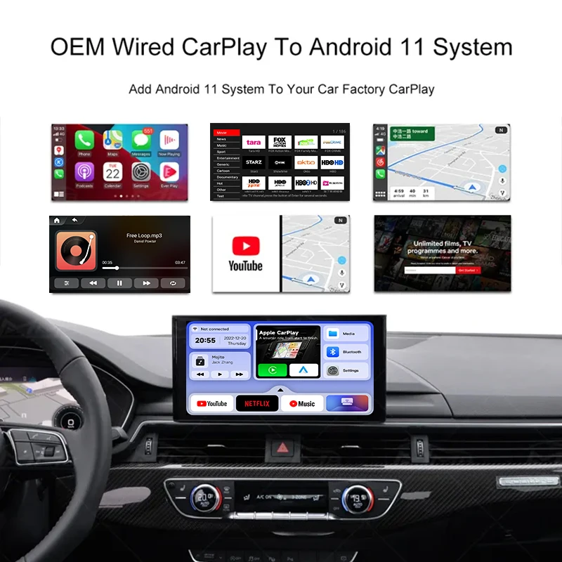 Acheter Module CarPlay voiture d'origine filaire à sans fil Android Auto  box système Android adaptateur de machine de voiture