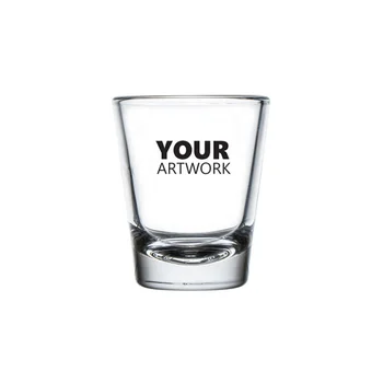 2OZ stackable drinking glass cup for water and tea whiskey shot glass with customized logo