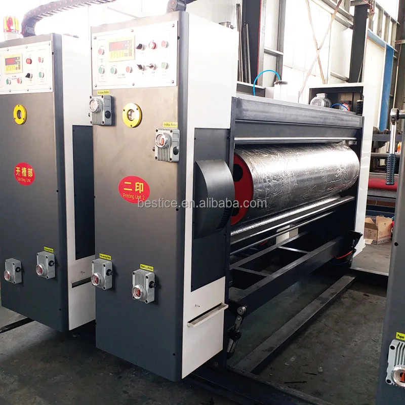 Semi Automatic Two Colors Corrugated Cardboard Pizza Box Flexo Printer ...