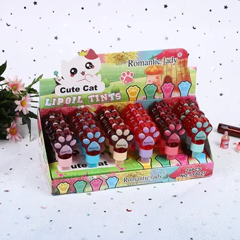 Private Label Cute Cat Liquid Lipstick Hot-sell Non-stick Cup Long-lasting Moisturizing Children's Lip Gloss