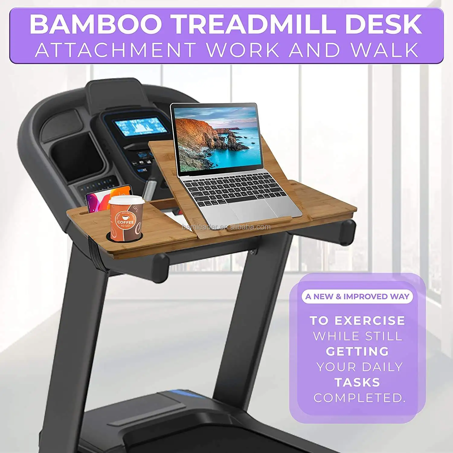 Customizable Bamboo Treadmill Desktop Adjustable Desktop Computer Tray