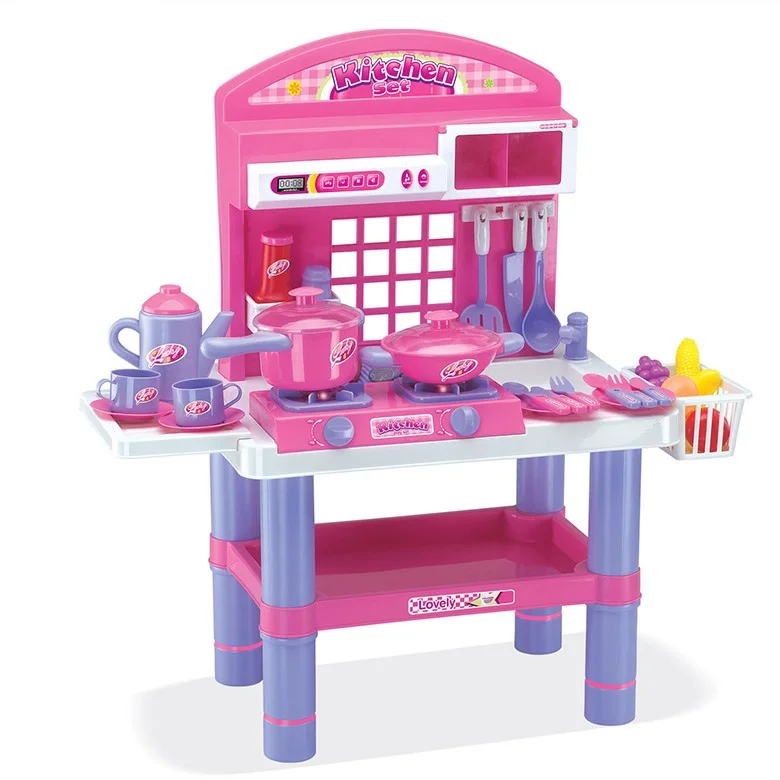 Кухонный набор для приготовления пищи, игрушка для ролевых игр, игрушка для кухни со светом и музыкой