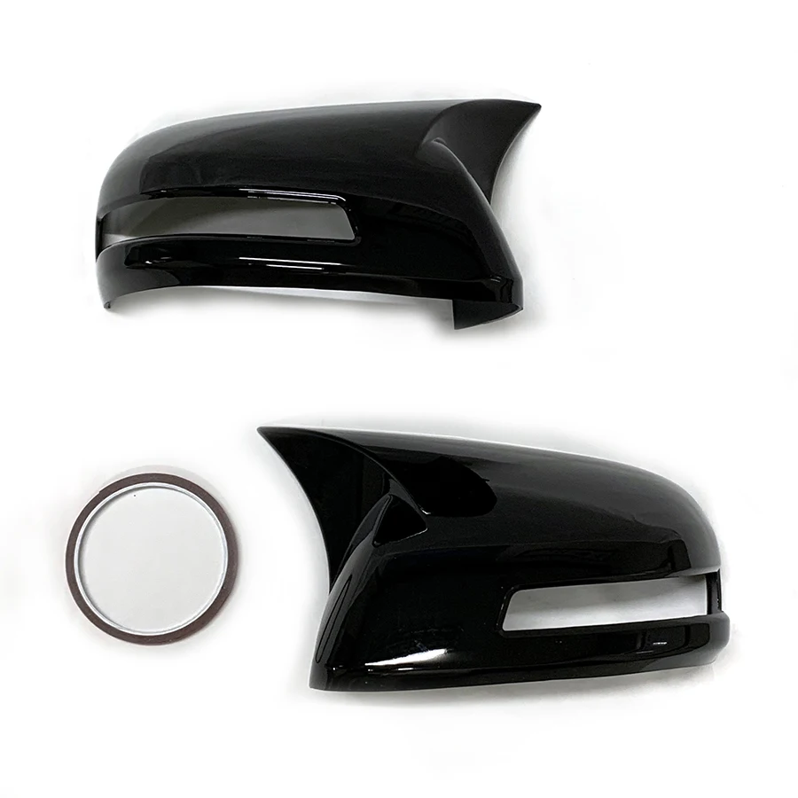 product abs stick on gloss black look rear view mirror covers with light gap for honda civic 9th 2012   2015 2013 2014 auto body kits-5