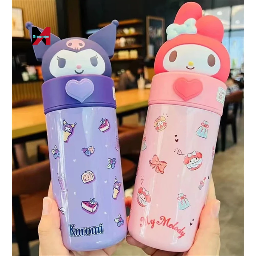 350ml Sanrioed Anime Kuromi Melody Cinnamoroll Thermos Mug Cartoon ...