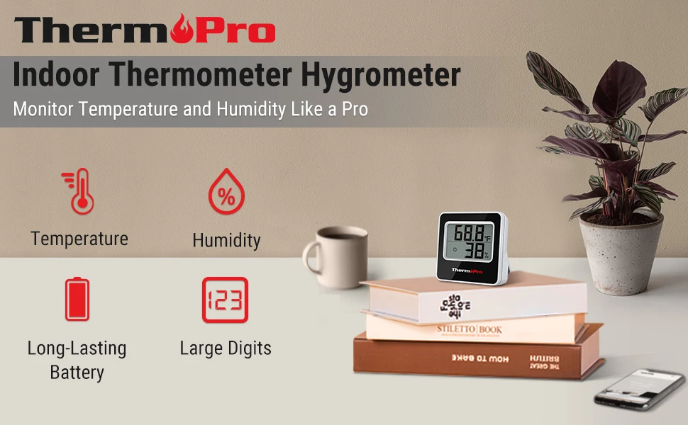 Buy ThermoPro TP157 Digital Indoor Hygrometer Thermometer online Worldwide  