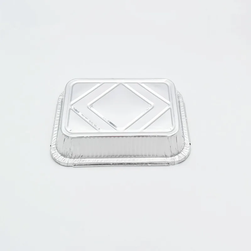 Supermarket Custom Christmas Wedding Party Packaging Food Use Box Baking Cupcake Takeaway Aluminium Foil Food Container With Lid supplier