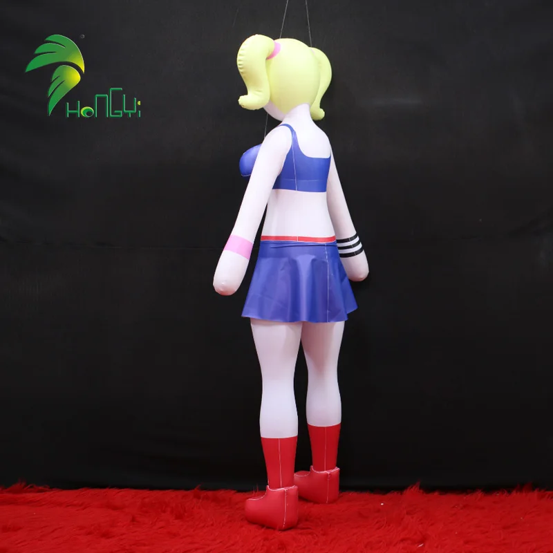Hongyi Customize PVC Blonde Ponytail Inflatable Lady Toy Bikini/Swimming Wear Inflatable Girl with SPH