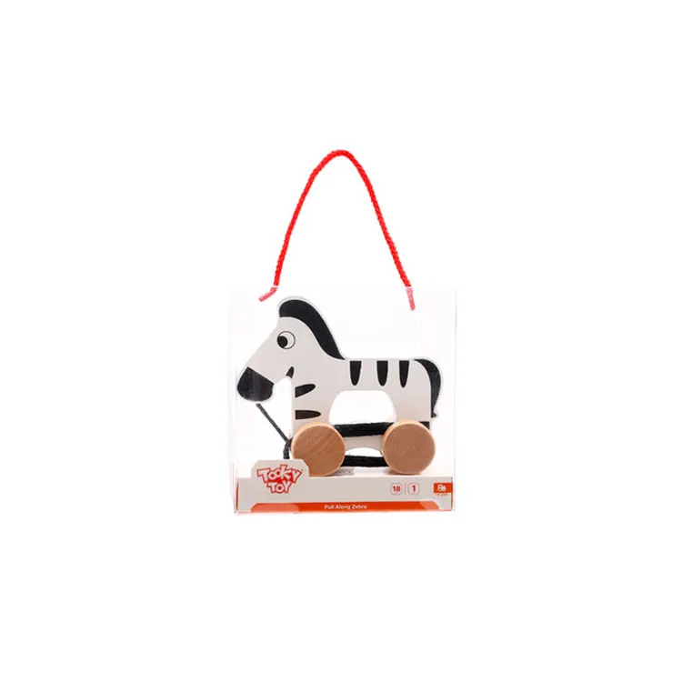 Wooden Animal Zebra Push Pull Along Walking Toy
