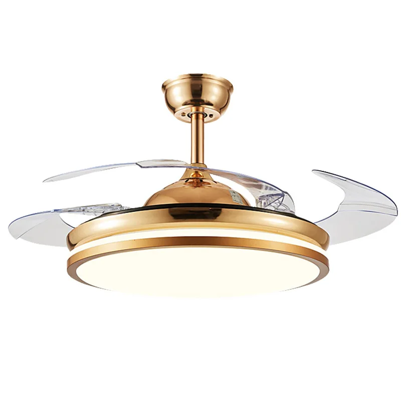 Decorative Invisible Ceiling Fan Light with Hidden Blades Remote Control for Living Room