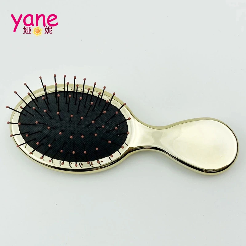 Electroplated Solid Pure Color Small Size Gold Silver Color Hair Brush