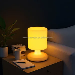 Portable Rechargeable Modern Night Light Flexible Cylindrical LED Table Lamp with Plastic Body for Indoor & Outdoor Use