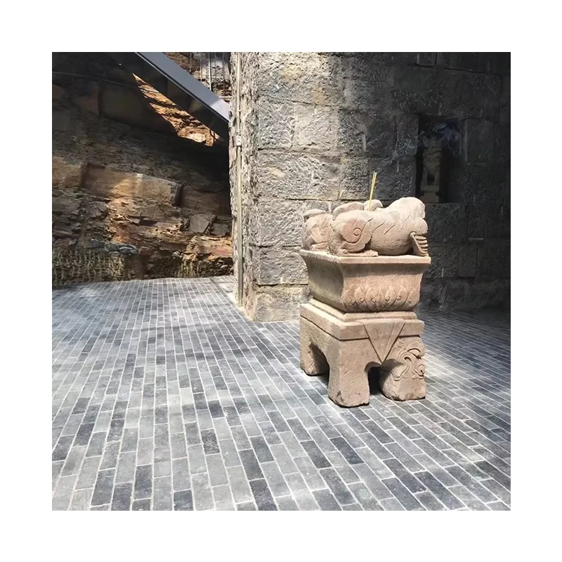 चीनी नीले रंग के आधुनिक शैली की होन्ड नीले चूना पत्थर की टाइल, घर की दीवार और फर्श के सजावटी उद्देश्य के लिए पॉलिश किया हुआ ग्रेनाइट