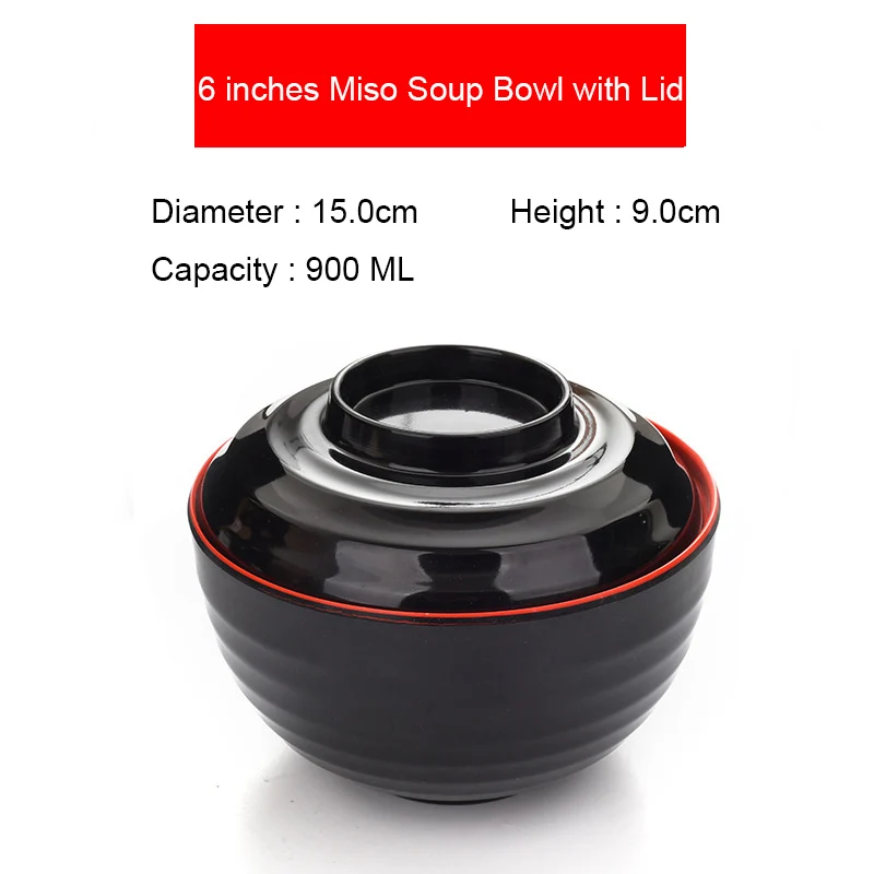 Japanese Style Soup Salad Noodle Rice Bowl Traditional Plastic