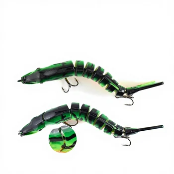 CHEERY Eight Section Pike Barracuda 130mm Long-Cast Sinking Bait Lure ABS Bass Fishing Gear Hard Printed with Hooks Freshwater – Hard Lure – view 4