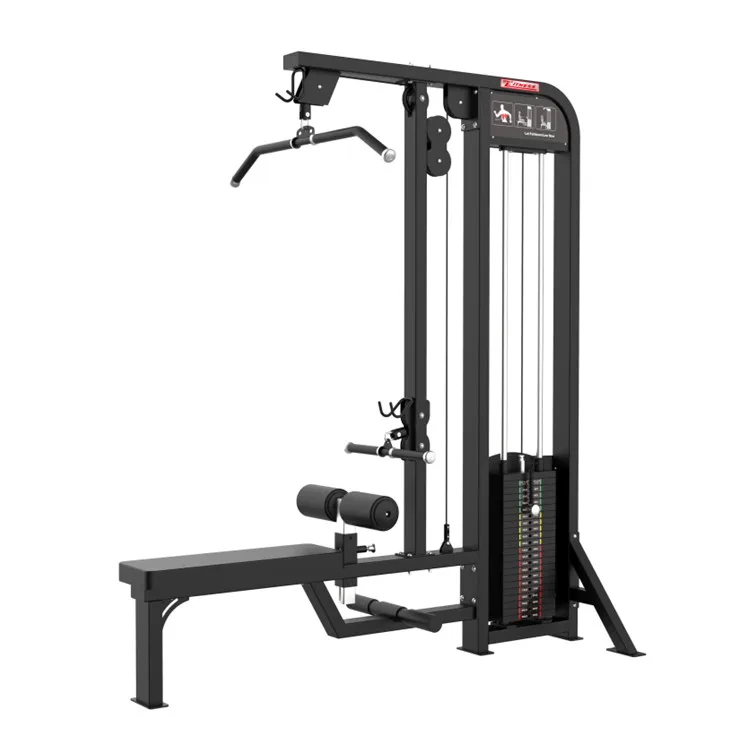 Commercial Gym Fitness Sports Equipment Strength Training Exercise Pin  Loaded Dual Function Seated Lat Pulldown Low Row Machine