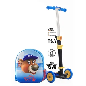 New Arrival OEM Removable 16 Inch Kids Scooter with 14 Inch Cartoon School Backpack