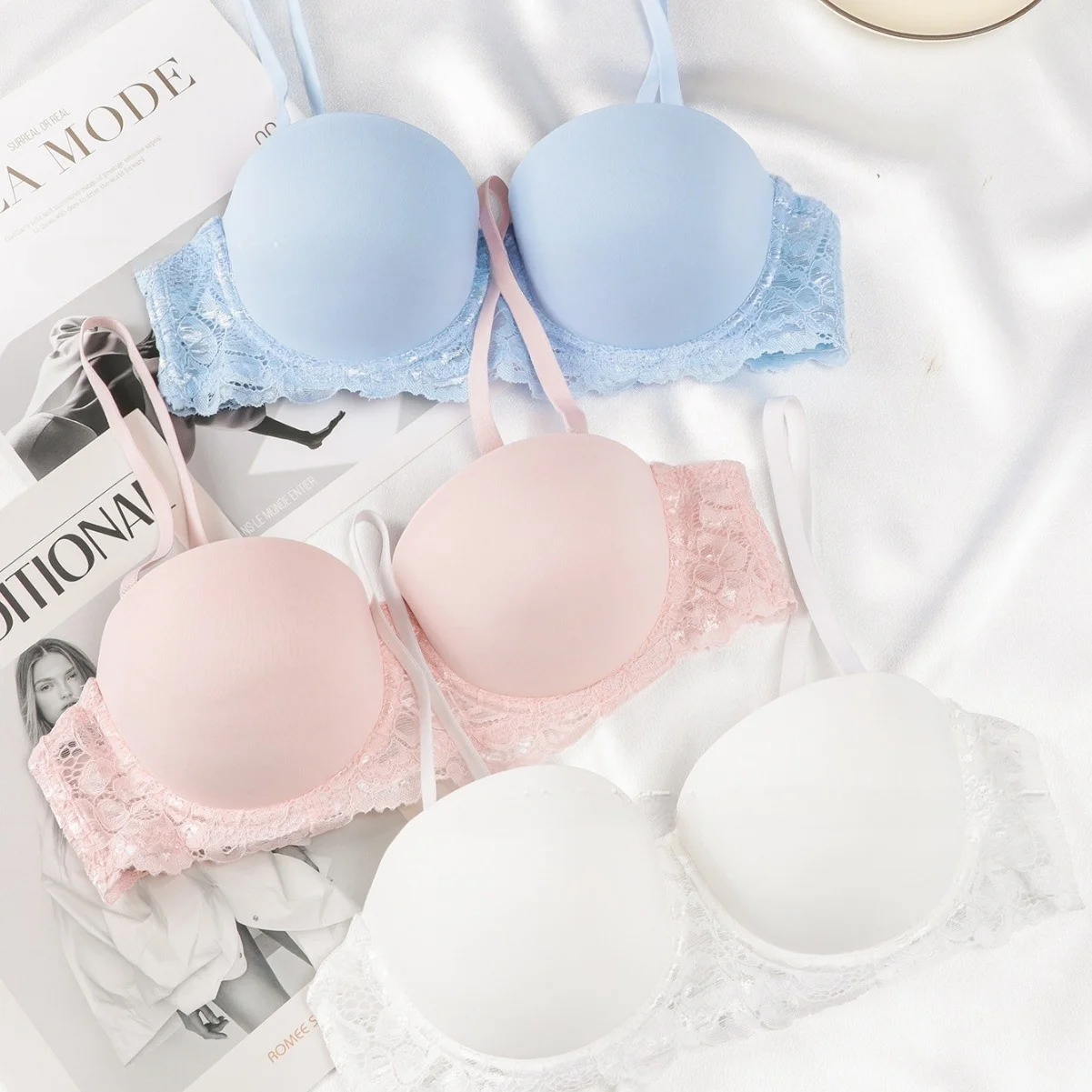 Lace Full-Cup Underwire Push-Up Bra (003) product reference view 4
