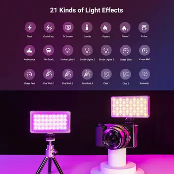 For SmallRig P96L Mini RGB 2500-8000K Portable Aluminum Alloy Video Light with Power 3489BC detail image