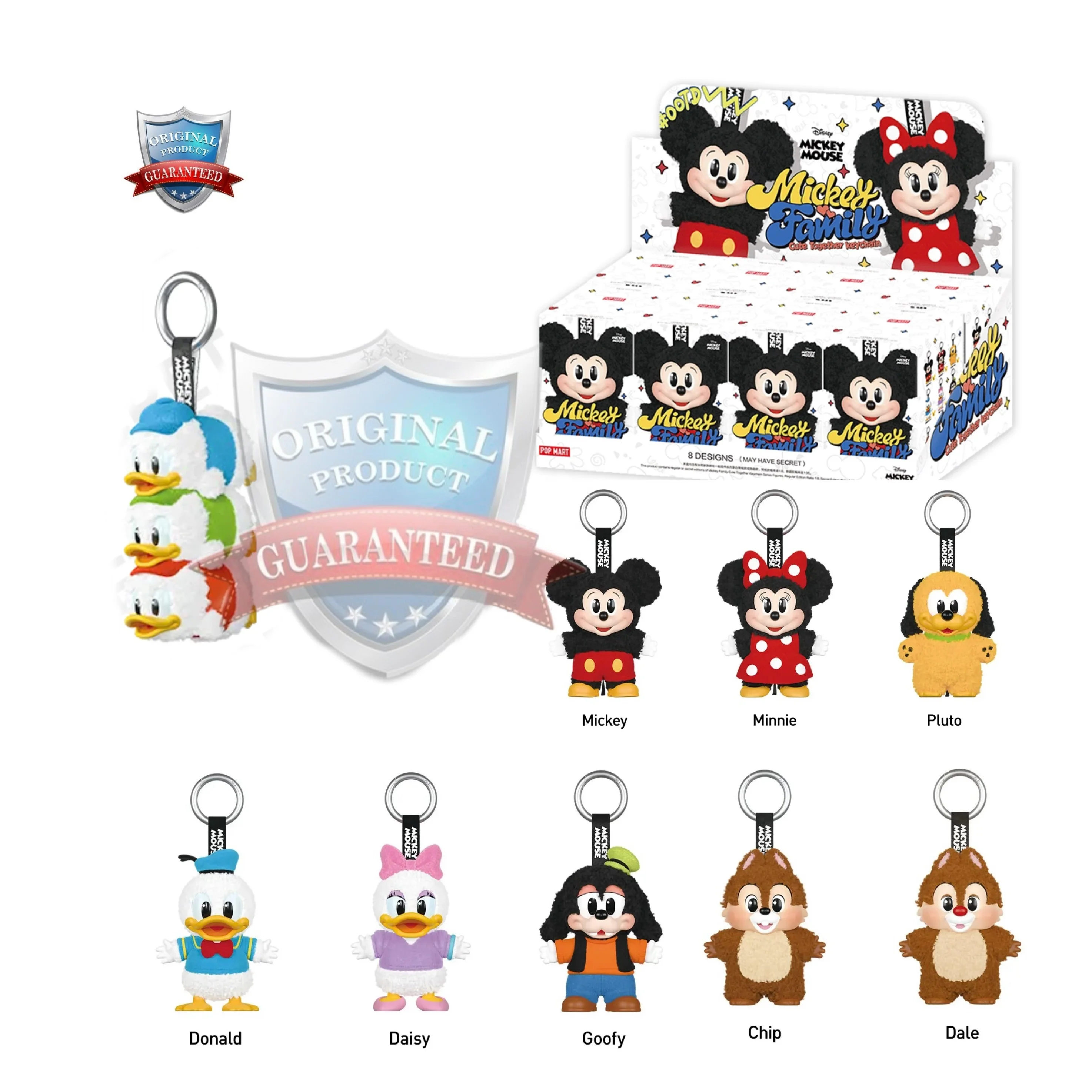 Original POPMART Mickey Family Keychain Series Collectible
