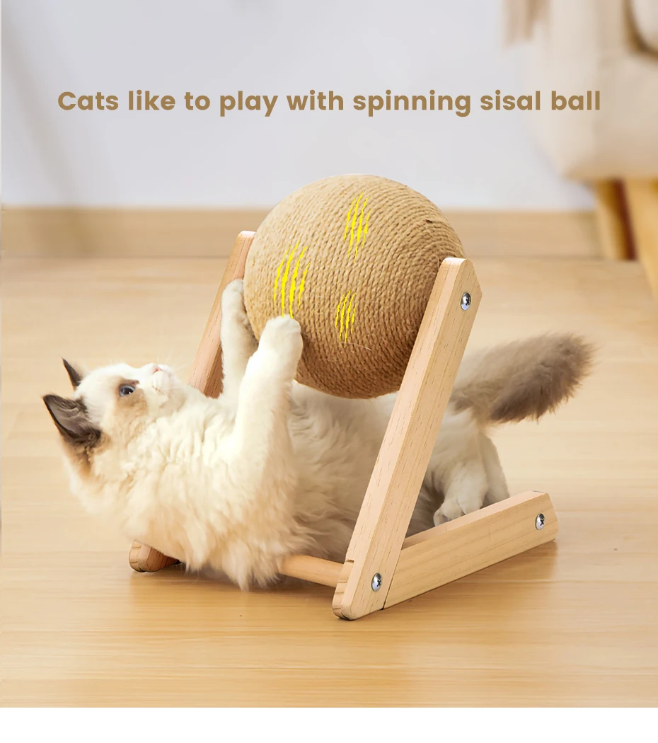 Cat Scratch Board Wooden Cat Scratch Ball Scratch Resistant Cat Toy manufacture