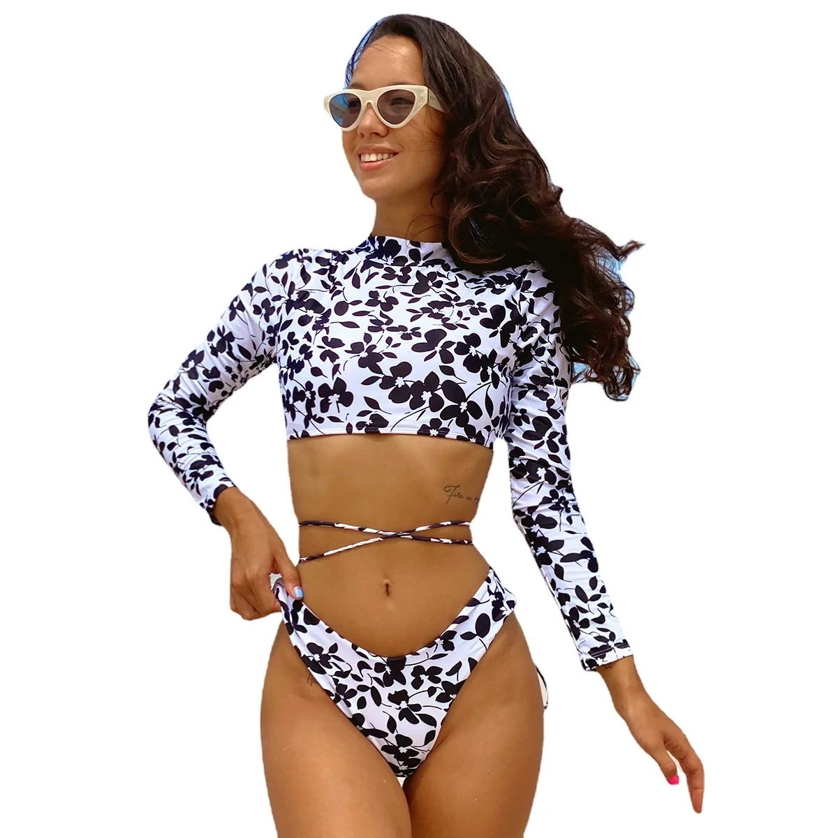 rash guard two piece swimsuit womens