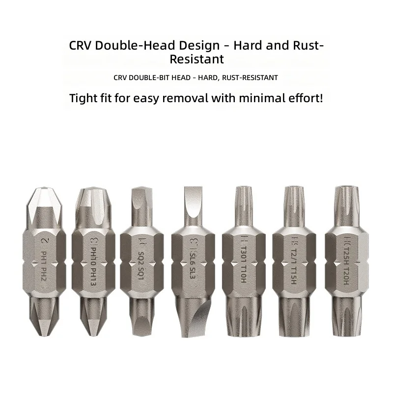 Stubby Screwdriver Set 15-in-1 Magnetic CR-V Bits Phillips Slotted Torx Compact Repair Tool for Household DIY OEM - detail 4